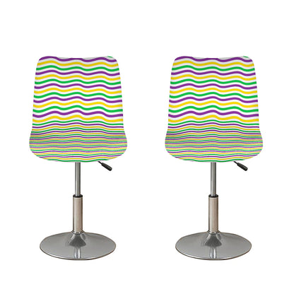 Mardi Gras Wave Pattern Print Bar Stool Covers