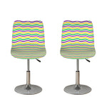Mardi Gras Wave Pattern Print Bar Stool Covers