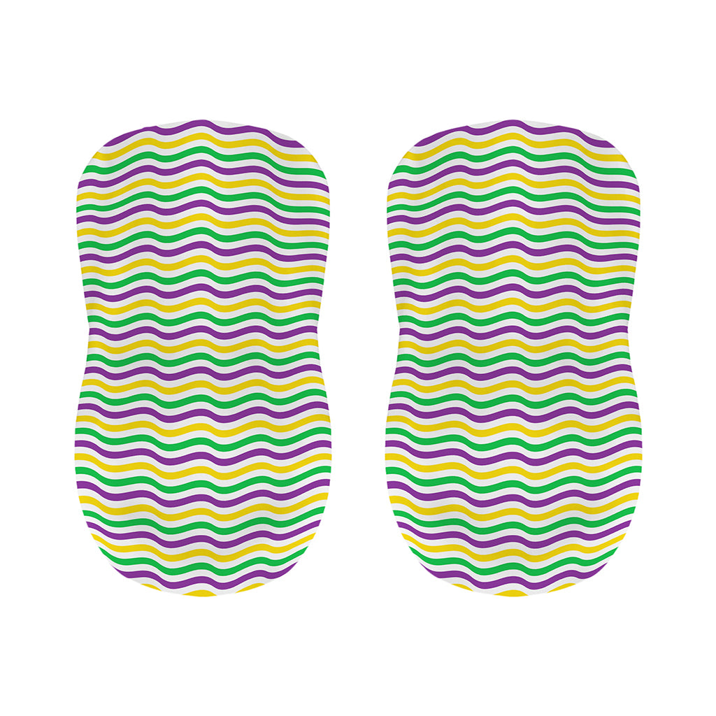 Mardi Gras Wave Pattern Print Bar Stool Covers
