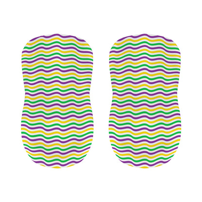 Mardi Gras Wave Pattern Print Bar Stool Covers