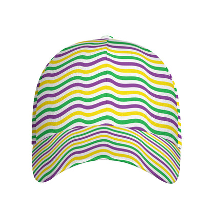 Mardi Gras Wave Pattern Print Baseball Cap