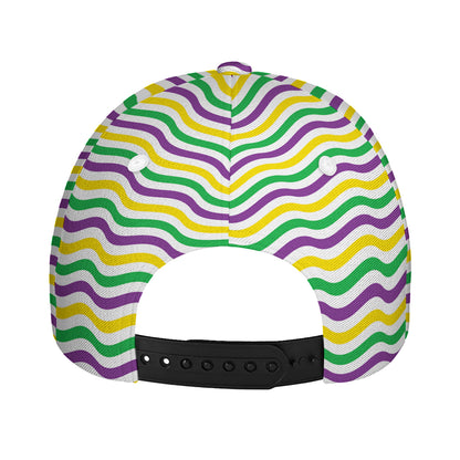 Mardi Gras Wave Pattern Print Baseball Cap