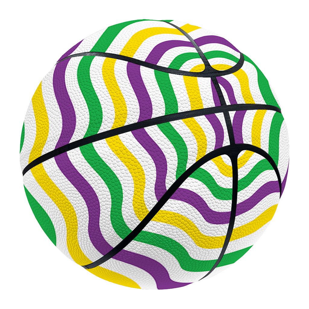 Mardi Gras Wave Pattern Print Basketball
