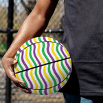 Mardi Gras Wave Pattern Print Basketball