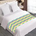 Mardi Gras Wave Pattern Print Bed Runner