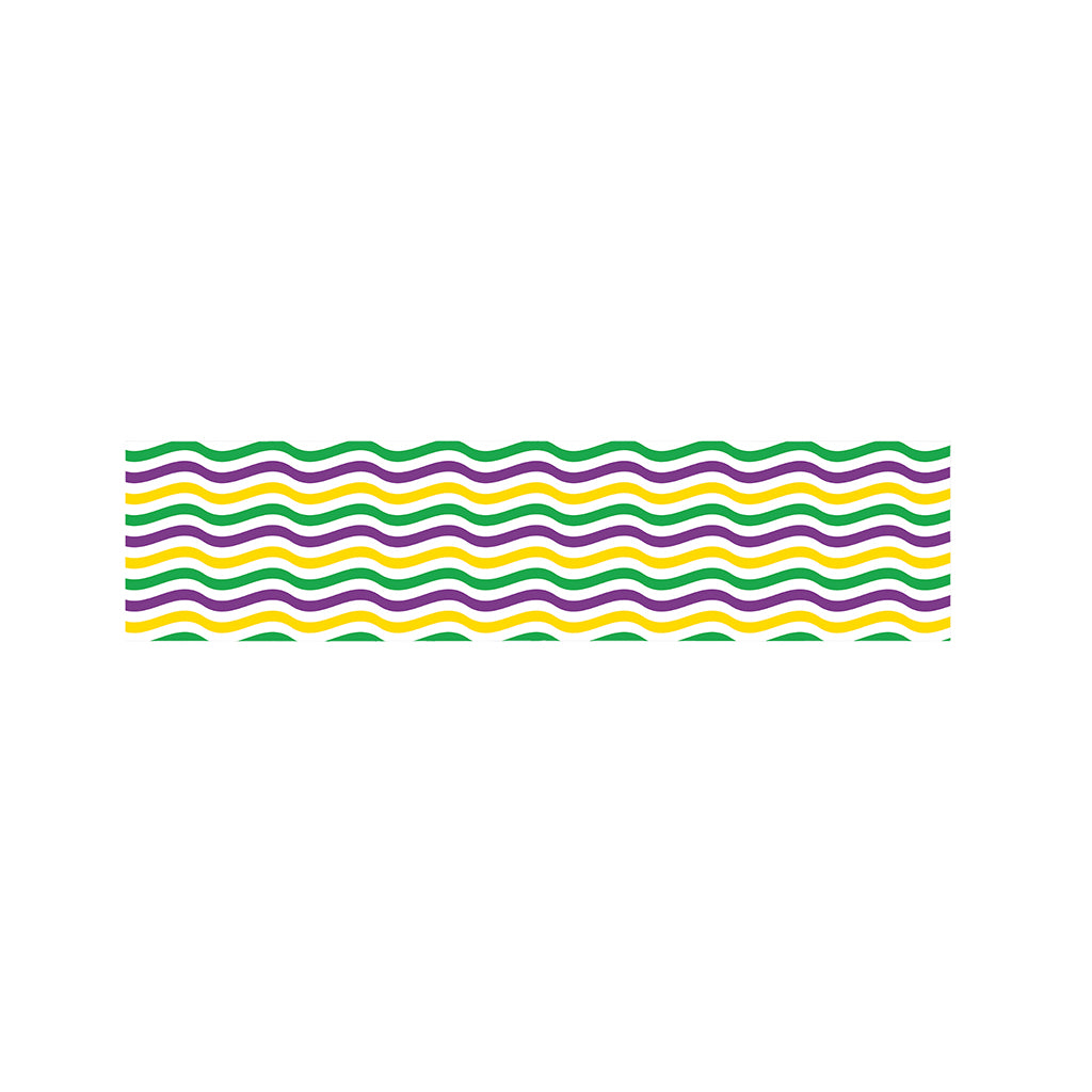 Mardi Gras Wave Pattern Print Bed Runner