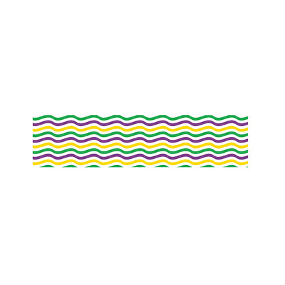 Mardi Gras Wave Pattern Print Bed Runner