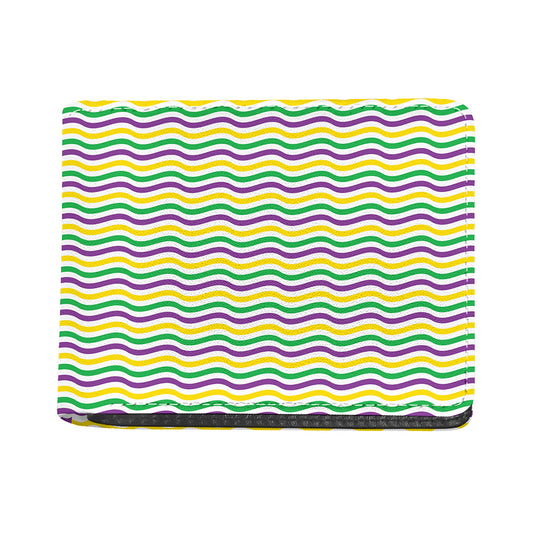 Mardi Gras Wave Pattern Print Bifold Wallet