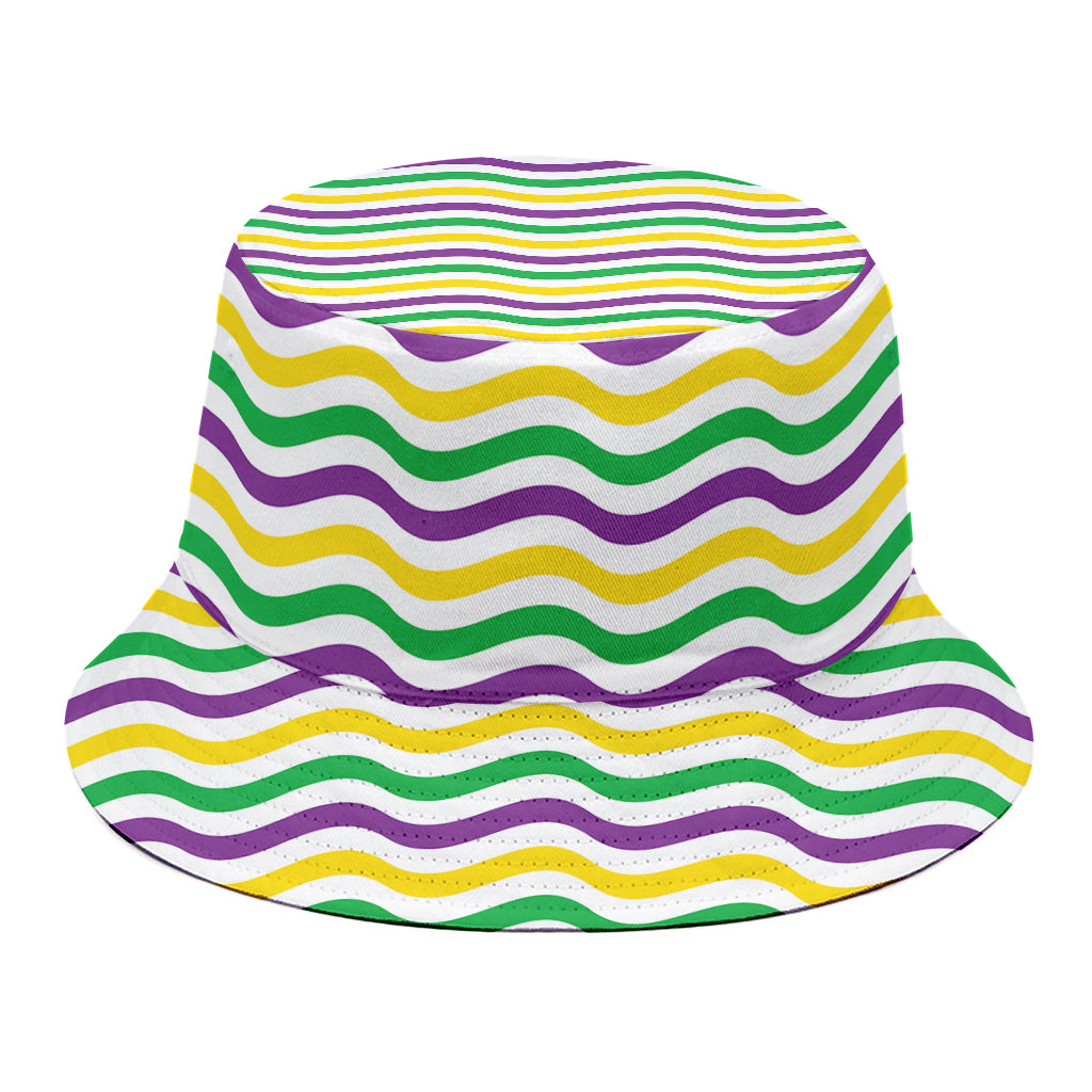 Mardi Gras Wave Pattern Print Bucket Hat