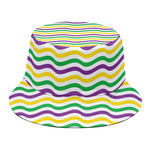 Mardi Gras Wave Pattern Print Bucket Hat
