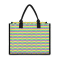 Mardi Gras Wave Pattern Print Canvas Tote Bag