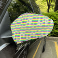 Mardi Gras Wave Pattern Print Car Side Mirror Covers