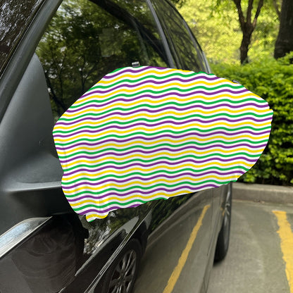 Mardi Gras Wave Pattern Print Car Side Mirror Covers