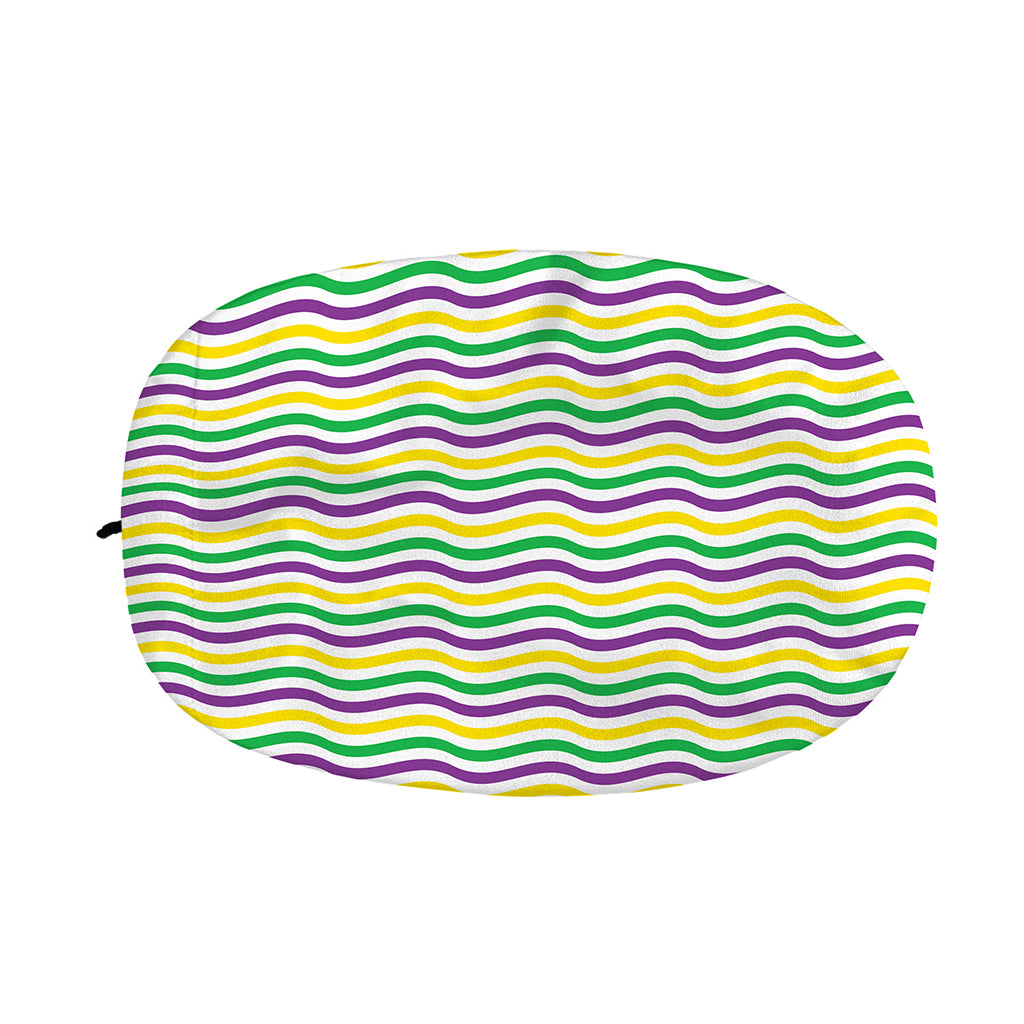 Mardi Gras Wave Pattern Print Car Side Mirror Covers