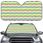 Mardi Gras Wave Pattern Print Car Windshield Sun Shade