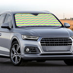 Mardi Gras Wave Pattern Print Car Windshield Sun Shade