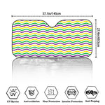 Mardi Gras Wave Pattern Print Car Windshield Sun Shade