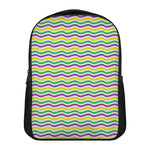 Mardi Gras Wave Pattern Print Casual Backpack
