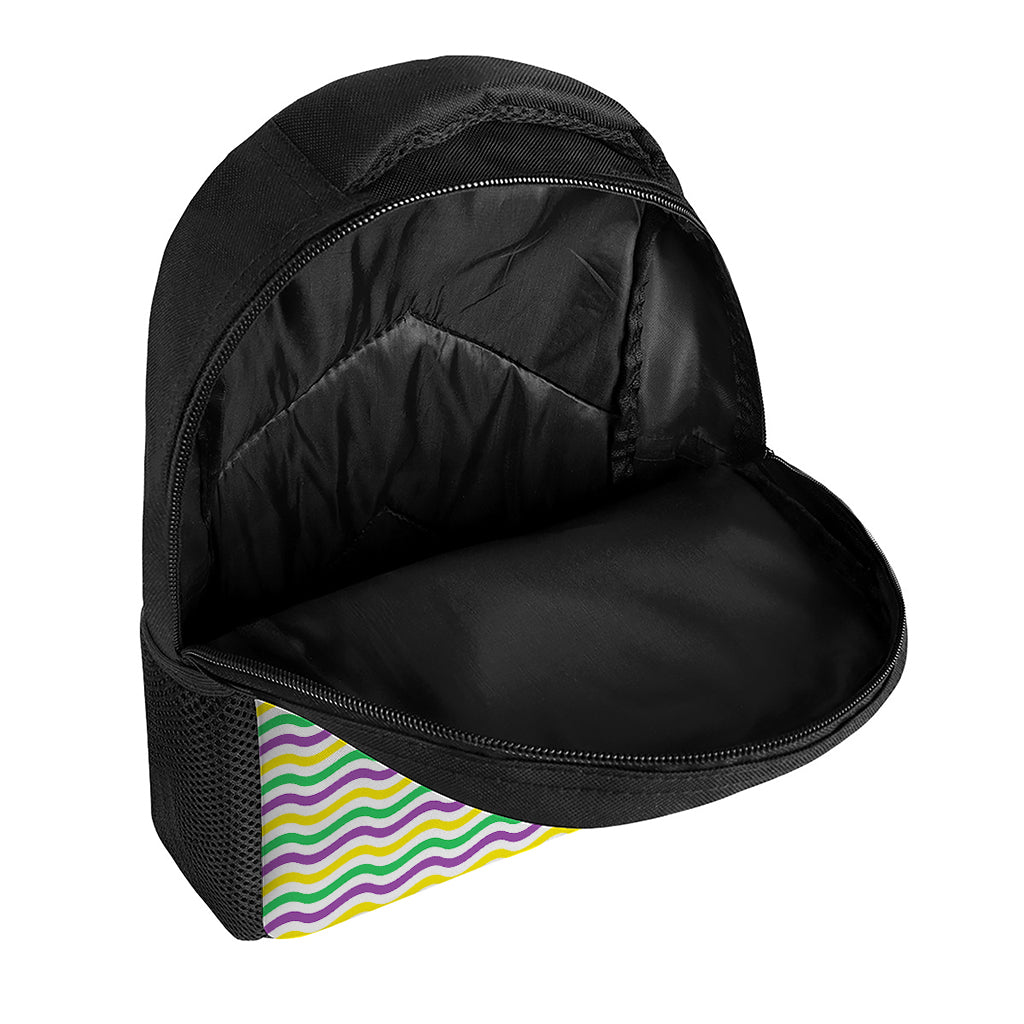 Mardi Gras Wave Pattern Print Casual Backpack