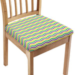 Mardi Gras Wave Pattern Print Chair Cushion Cover