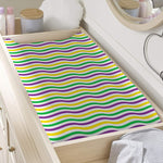 Mardi Gras Wave Pattern Print Changing Pad Cover
