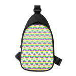 Mardi Gras Wave Pattern Print Chest Bag