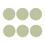 Mardi Gras Wave Pattern Print Coaster Set