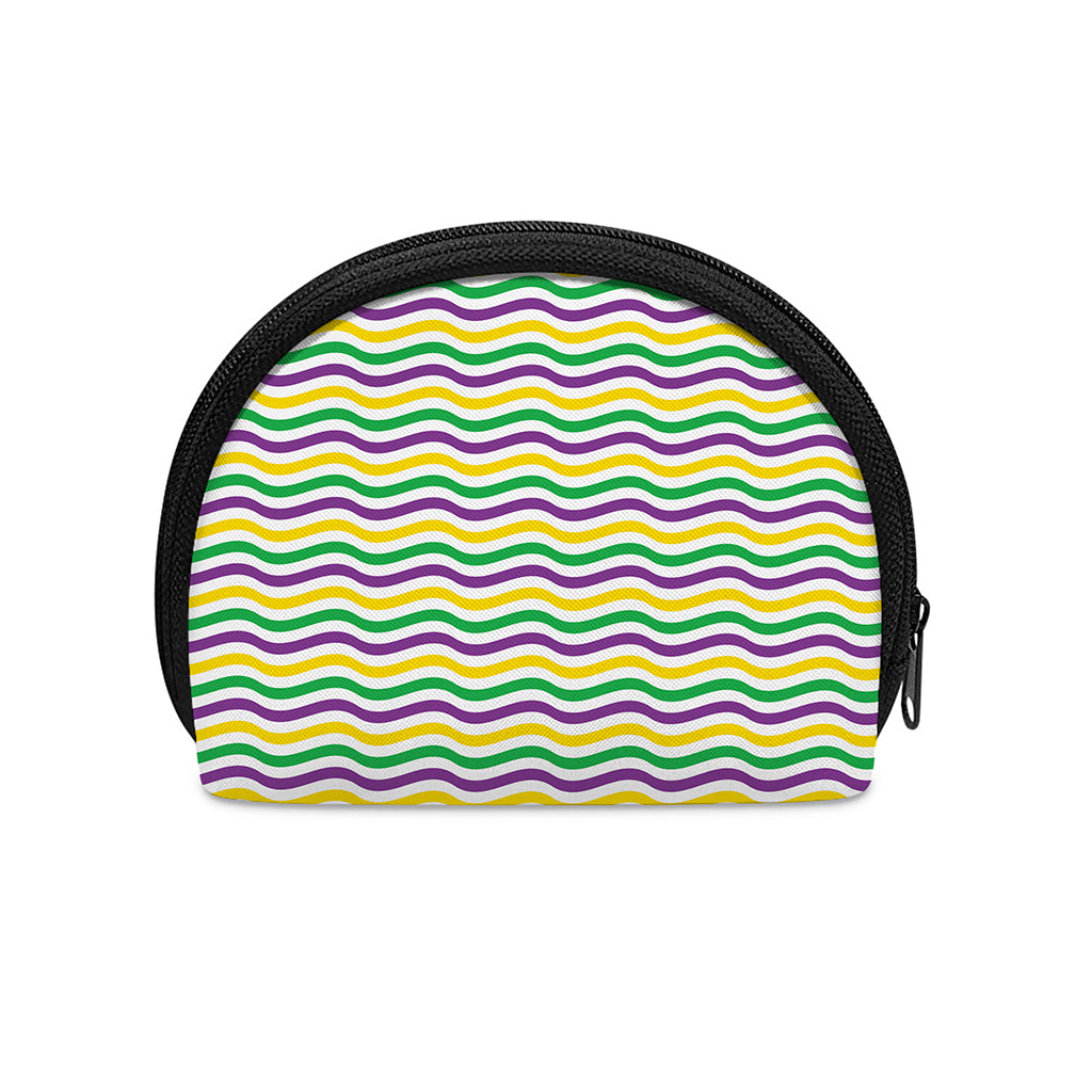 Mardi Gras Wave Pattern Print Coin Purse