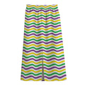 Mardi Gras Wave Pattern Print Cotton Front Slit Maxi Skirt