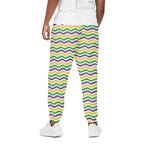 Mardi Gras Wave Pattern Print Cotton Pants