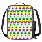 Mardi Gras Wave Pattern Print Crossbody Lunch Bag