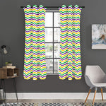 Mardi Gras Wave Pattern Print Curtain