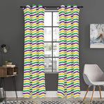 Mardi Gras Wave Pattern Print Curtain