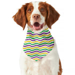 Mardi Gras Wave Pattern Print Dog Bandana