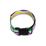 Mardi Gras Wave Pattern Print Dog Collar