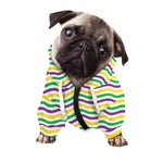 Mardi Gras Wave Pattern Print Dog Zip Up Hoodie