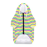 Mardi Gras Wave Pattern Print Dog Zip Up Hoodie