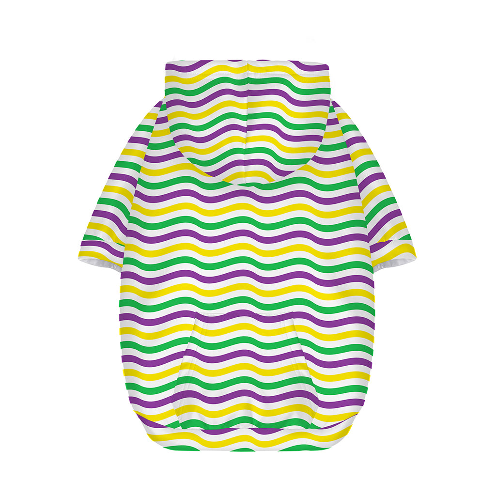 Mardi Gras Wave Pattern Print Dog Zip Up Hoodie