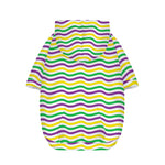 Mardi Gras Wave Pattern Print Dog Zip Up Hoodie