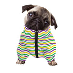 Mardi Gras Wave Pattern Print Dog Zip Up Jacket