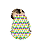 Mardi Gras Wave Pattern Print Dog Zip Up Jacket