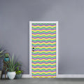 Mardi Gras Wave Pattern Print Door Sticker