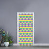 Mardi Gras Wave Pattern Print Door Sticker