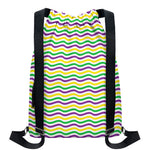 Mardi Gras Wave Pattern Print Drawstring Backpack