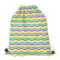 Mardi Gras Wave Pattern Print Drawstring Bag