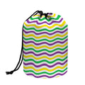 Mardi Gras Wave Pattern Print Drawstring Makeup Bag