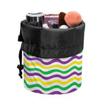 Mardi Gras Wave Pattern Print Drawstring Makeup Bag