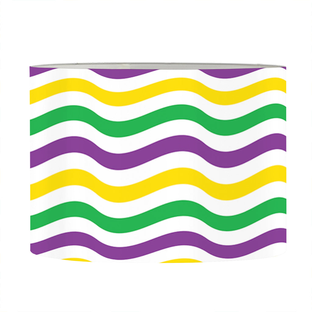 Mardi Gras Wave Pattern Print Drum Lamp Shade