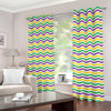 Mardi Gras Wave Pattern Print Extra Wide Grommet Curtains