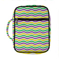 Mardi Gras Wave Pattern Print Front Pocket Bible Bag